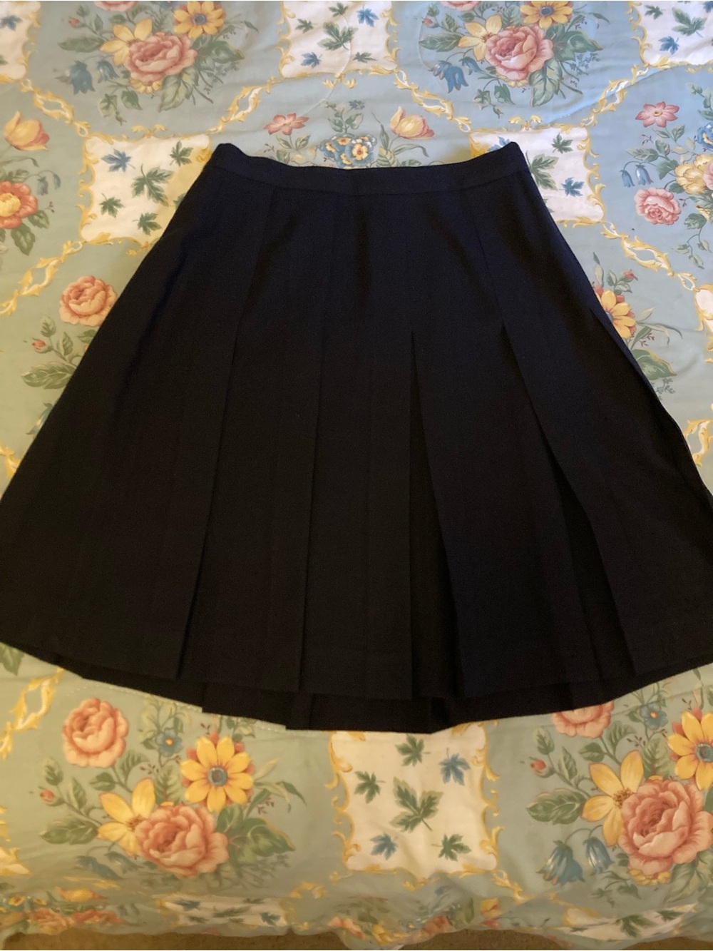 Black Pleated Midi Skirt